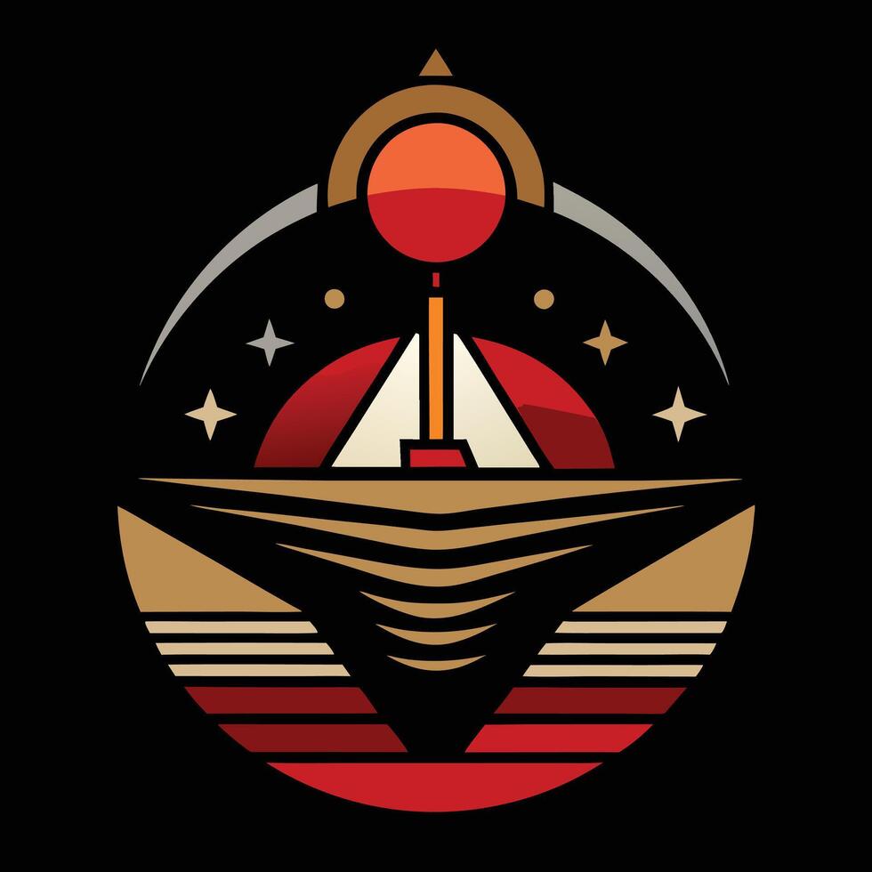 The logo for a space ship vector