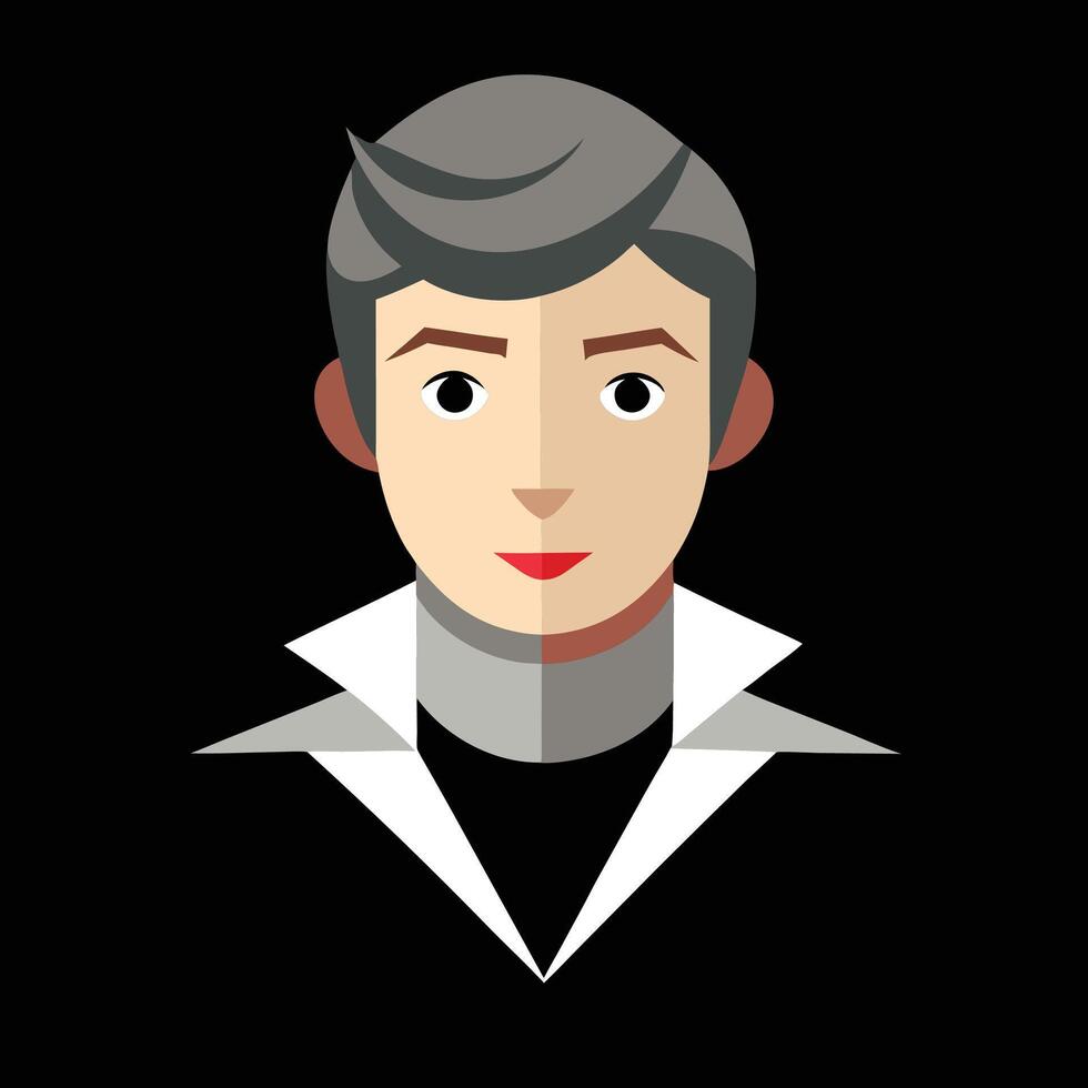 A man in a black and white suit with a white shirt vector