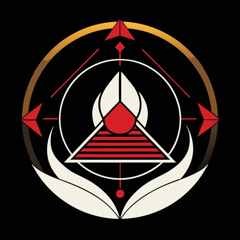 The logo for the game is a triangle with a red and black design vector