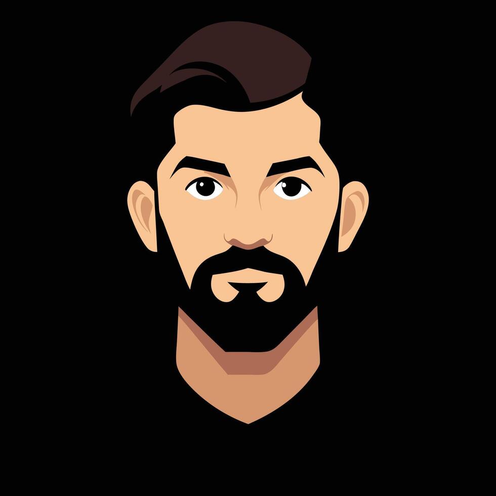 A man with a beard and a beard vector