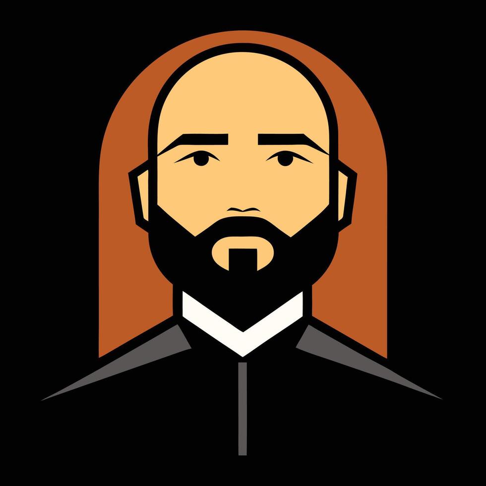 A man with a beard and a beard vector