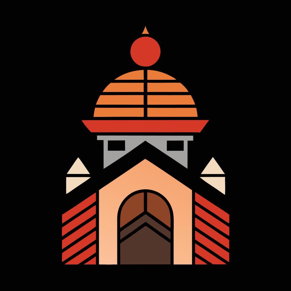 A building with a red roof and a white dome vector