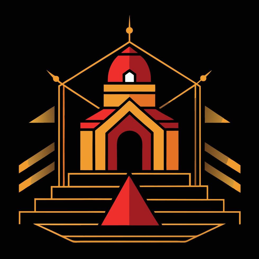 The logo for the temple of the golden triangle vector