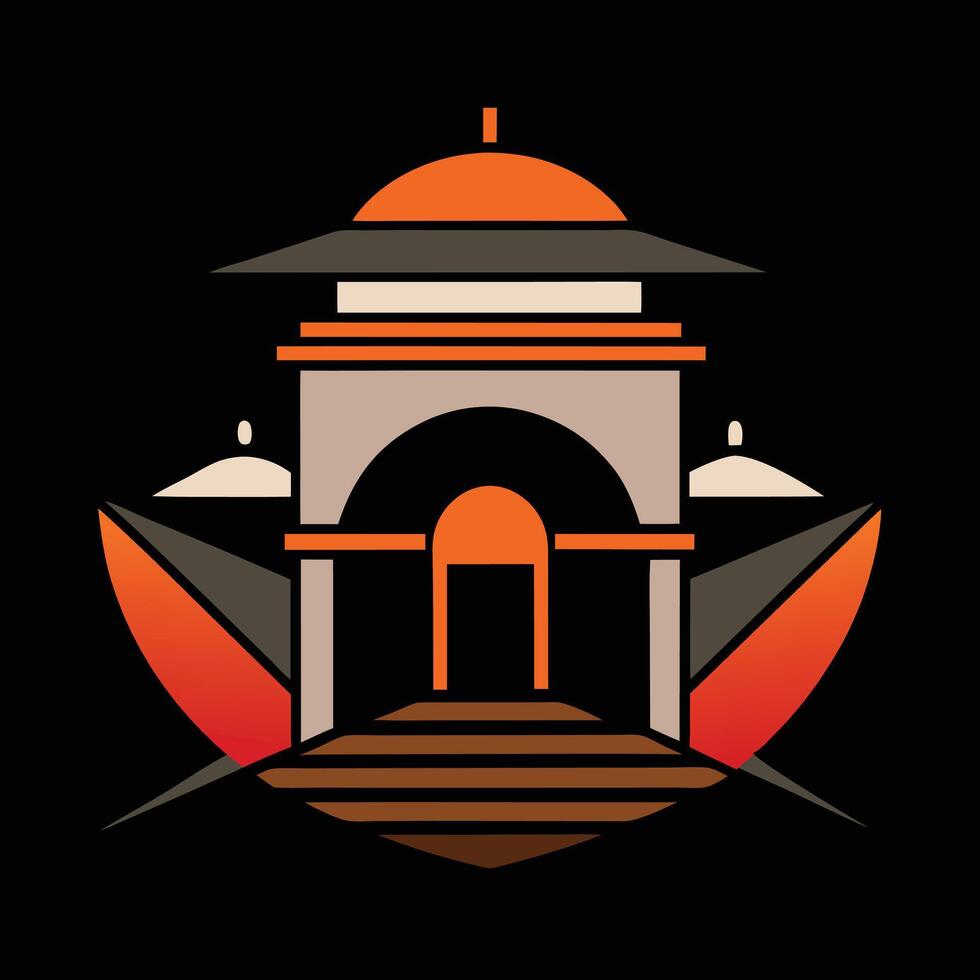A logo for a temple in india vector