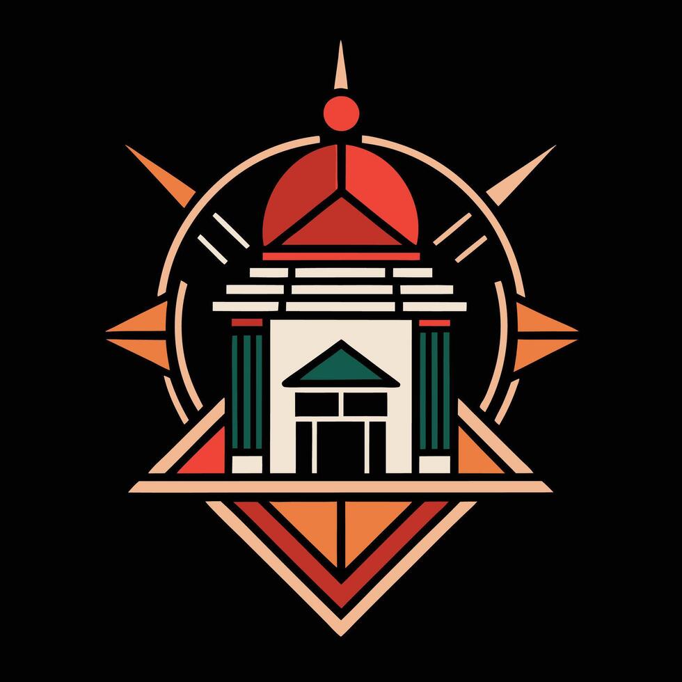 A logo for a building with a dome on top vector