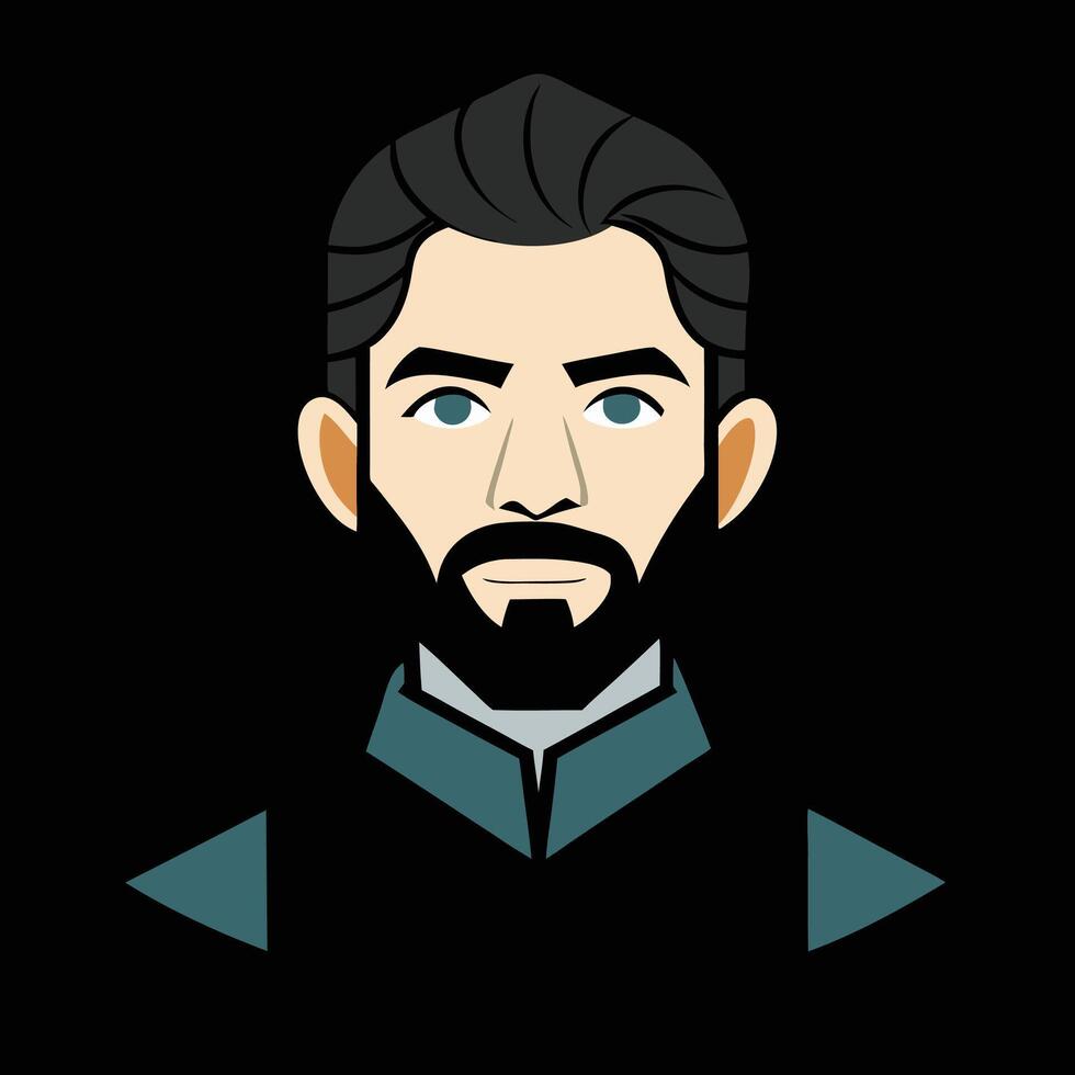 A man with a beard and a beard vector