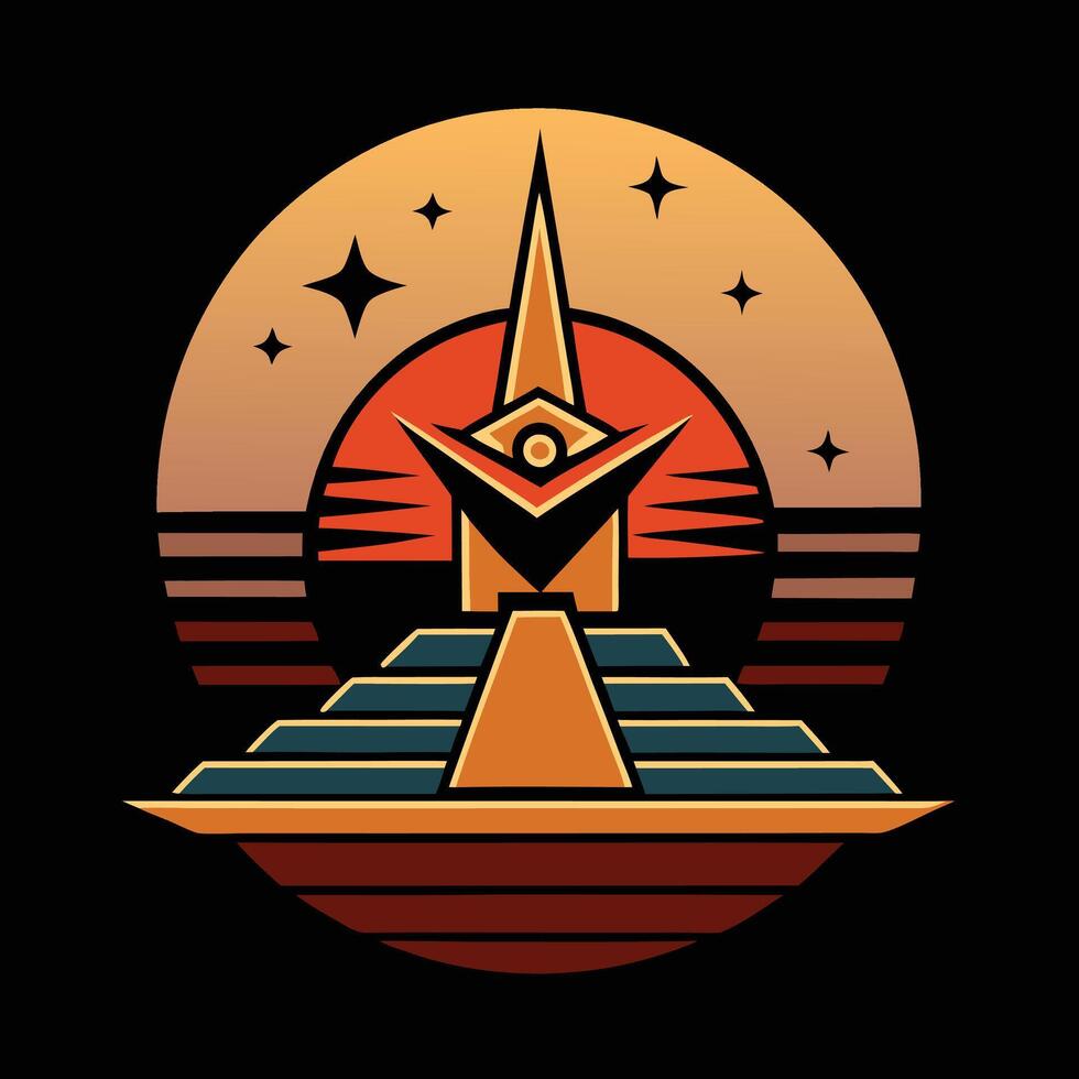 The pyramid is in the center of the logo vector