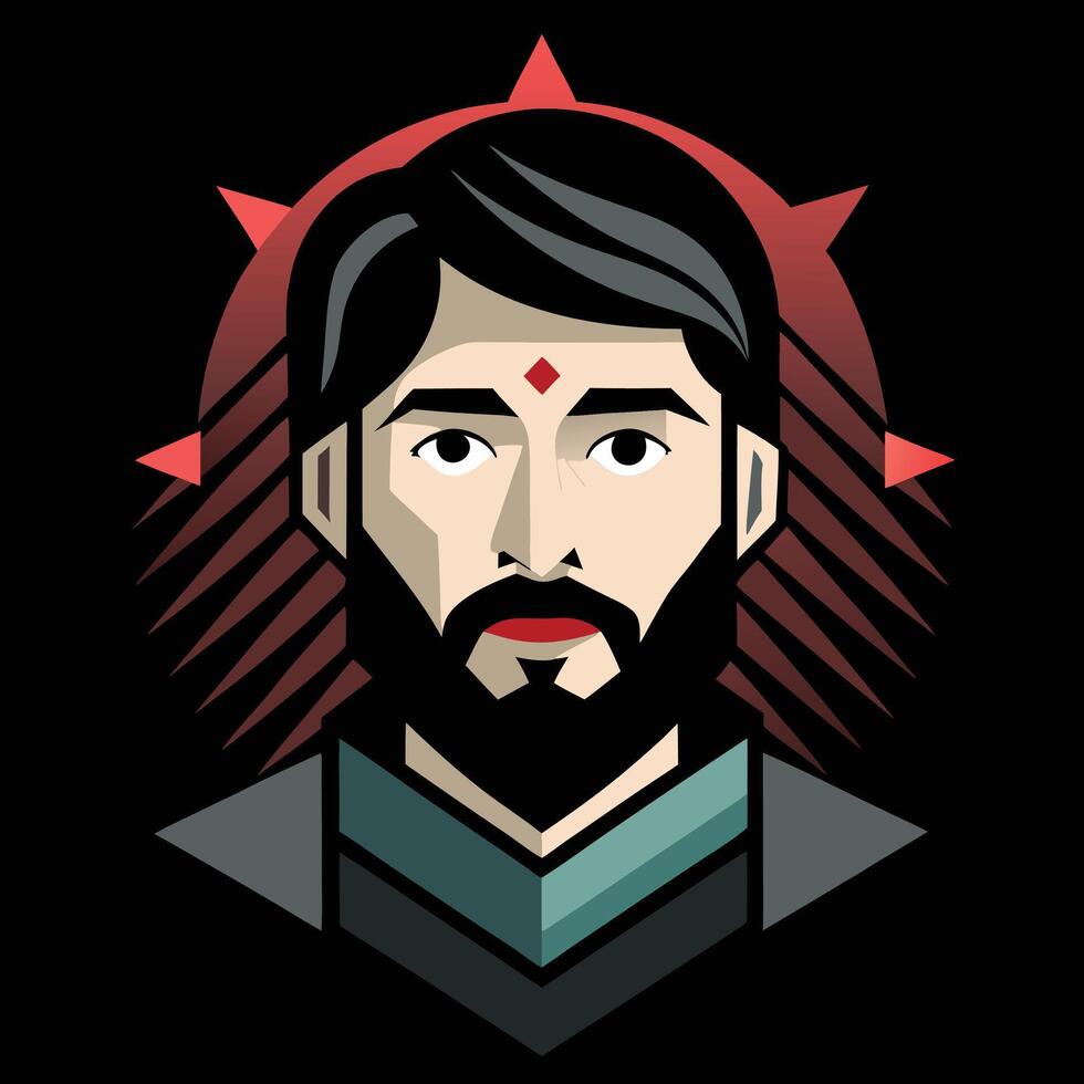 A man with a beard and red hair vector