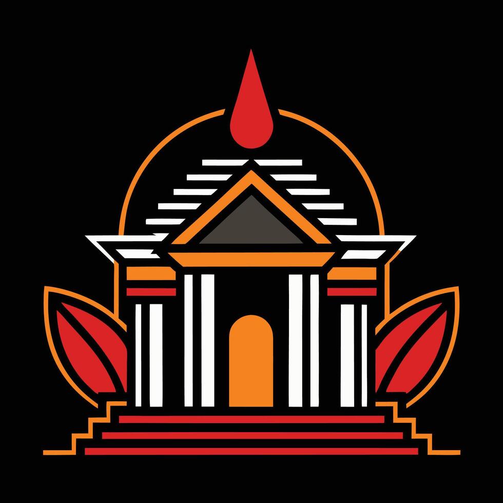 The logo for a temple in india vector