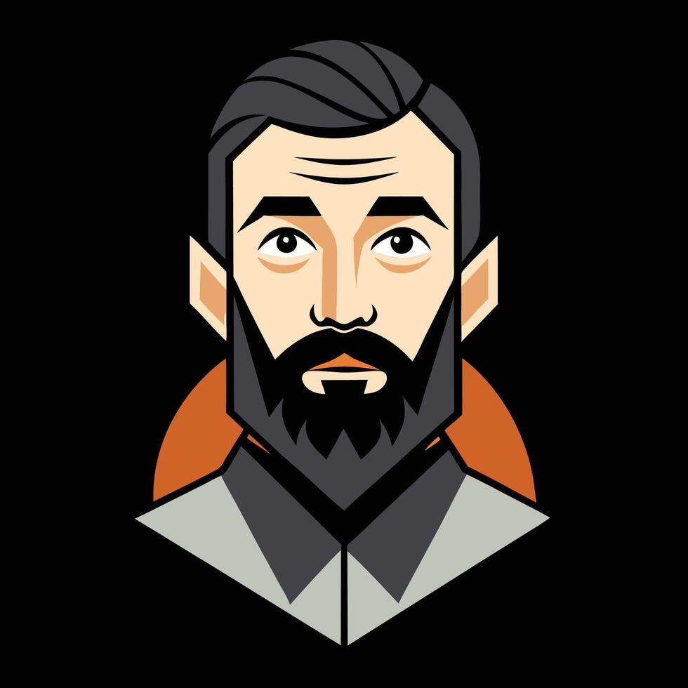 A man with a beard and a mustache vector