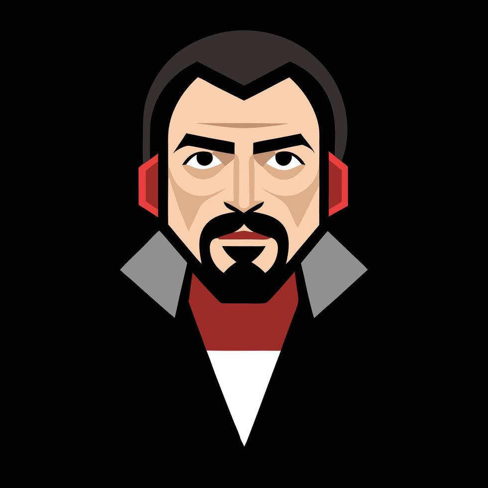A man with a beard and red tie vector