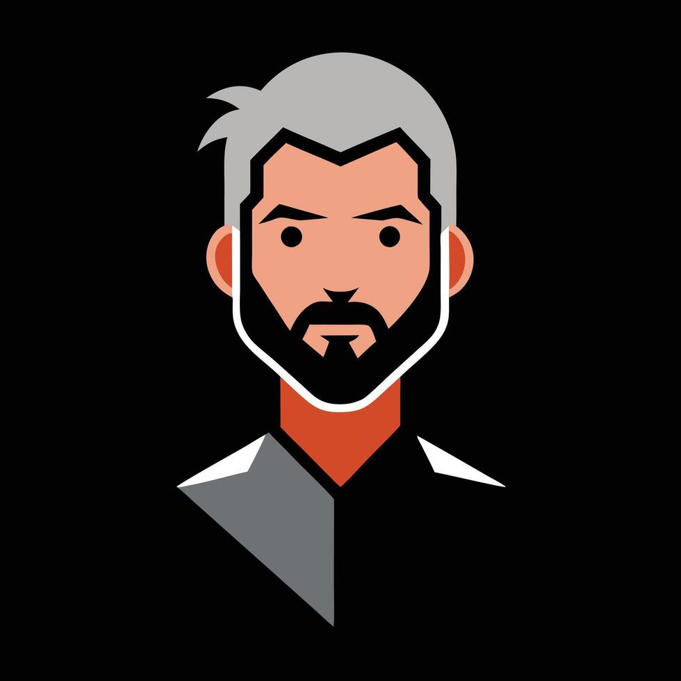 A man with a beard and a beard vector