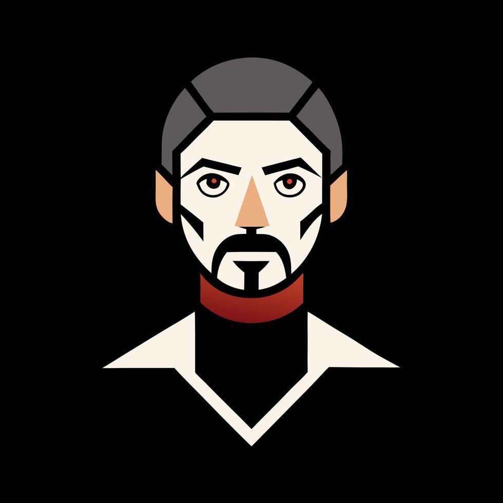 A man with a beard and mustache in a black background vector