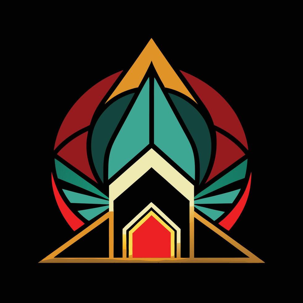 A colorful logo with a geometric design vector