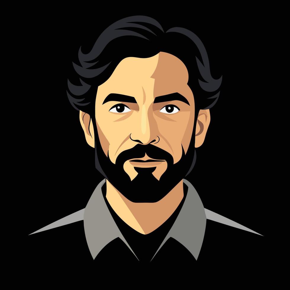 A man with a beard and a beard vector