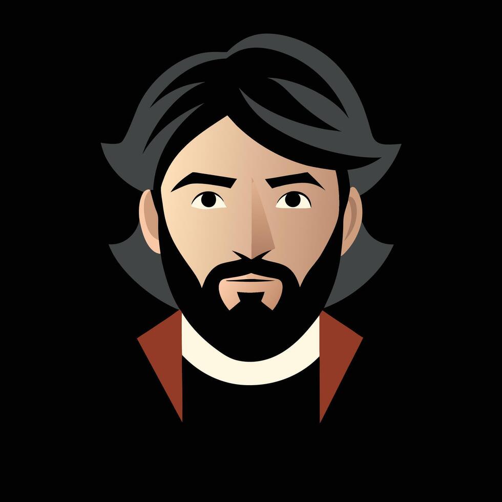 A man with a beard and a beard vector