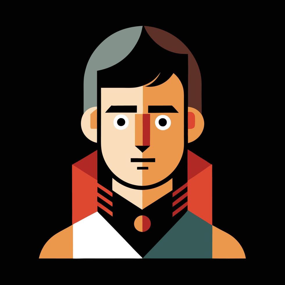 A flat style illustration of a man with a red tie vector