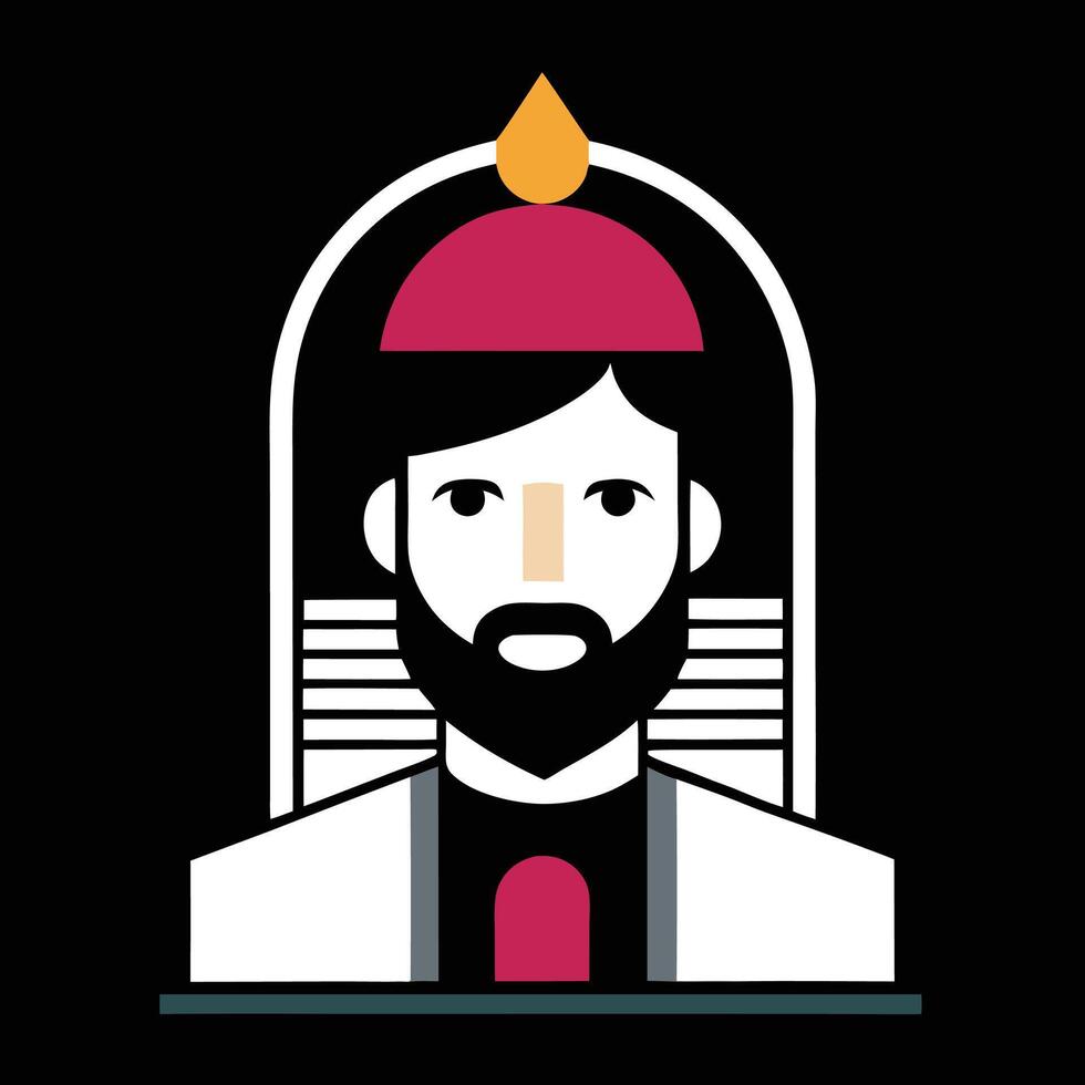 A man with a beard and a red hat vector