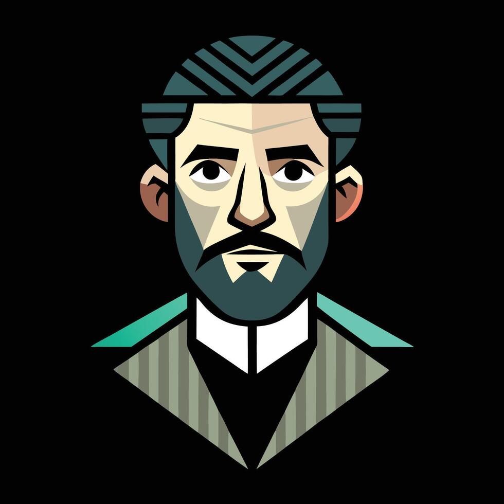 A man with a beard and mustache in a suit vector