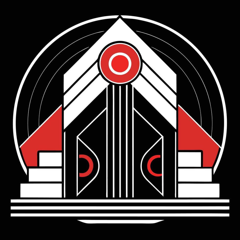 The logo for the band is a black and white image of a building vector