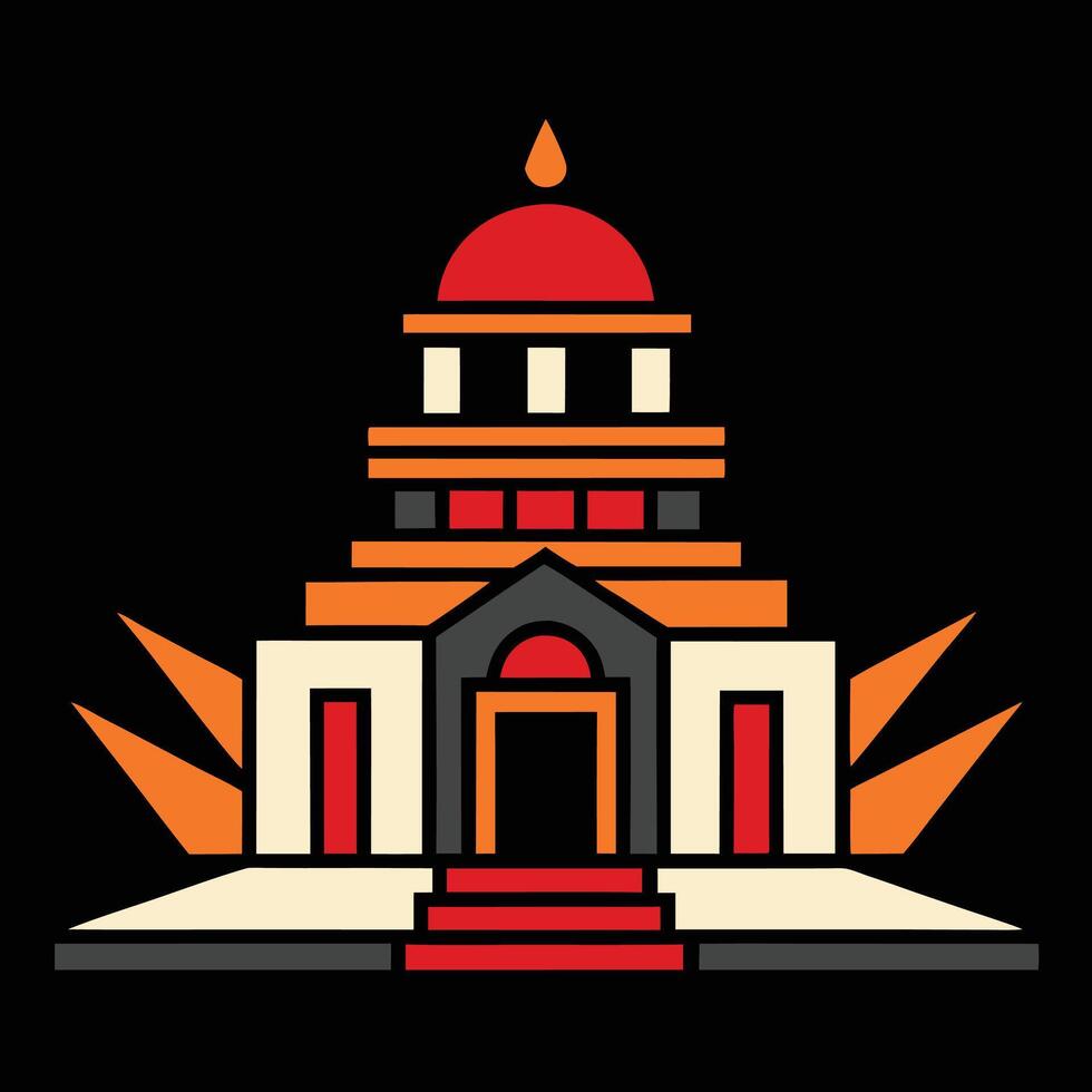 A building with a dome and a red roof vector