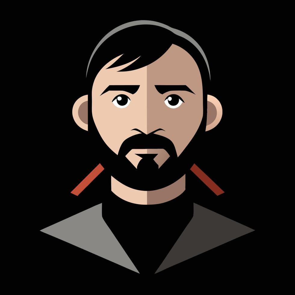A man with a beard and a red tie vector
