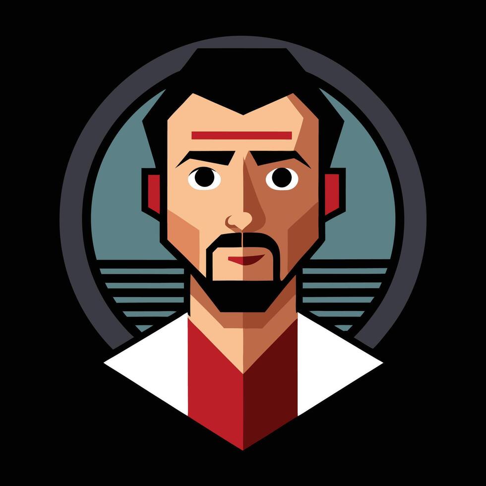 A man with a beard and red shirt vector