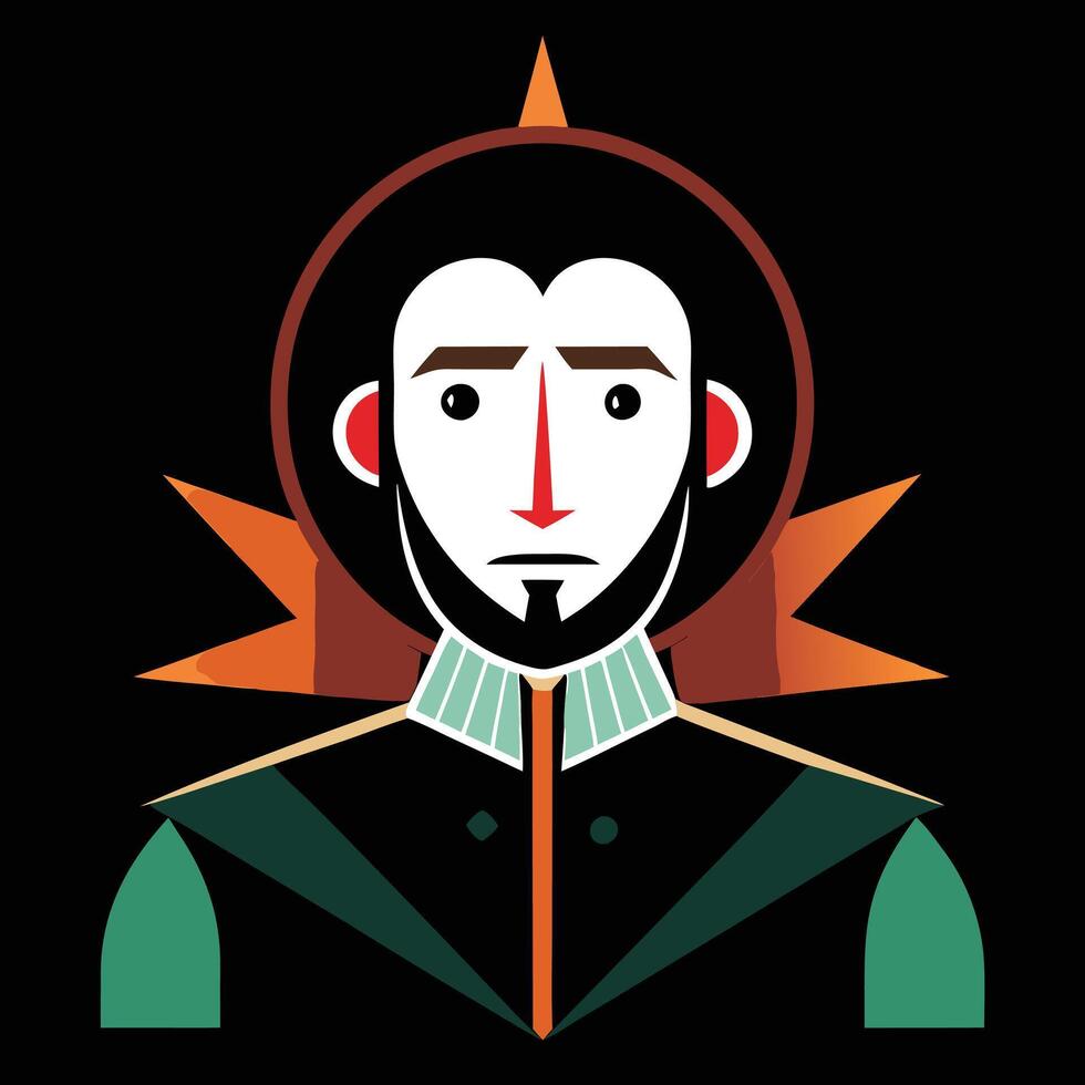 A cartoon man with a beard and a crown vector