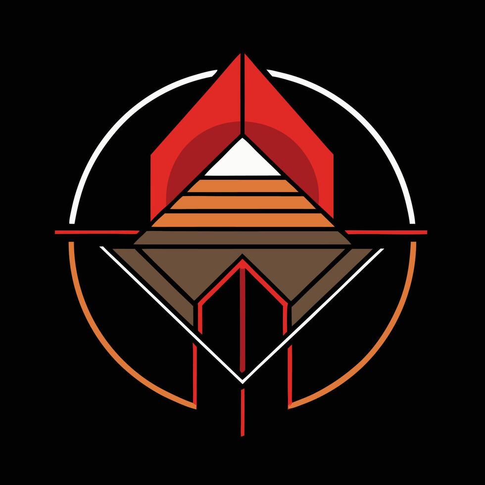 The logo for the band, the red triangle is in the center vector