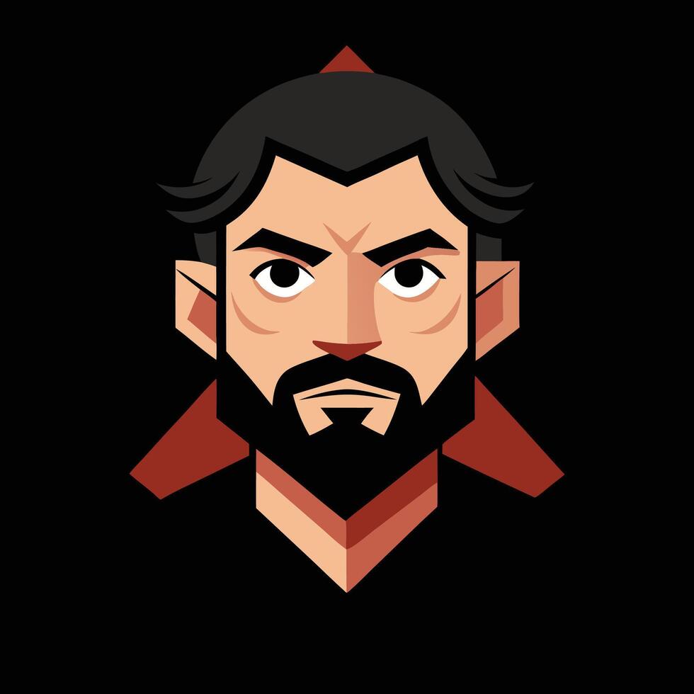 A man with a beard and a red shirt vector