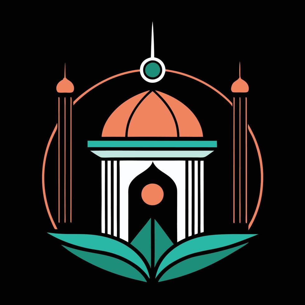 The logo for the mosque vector