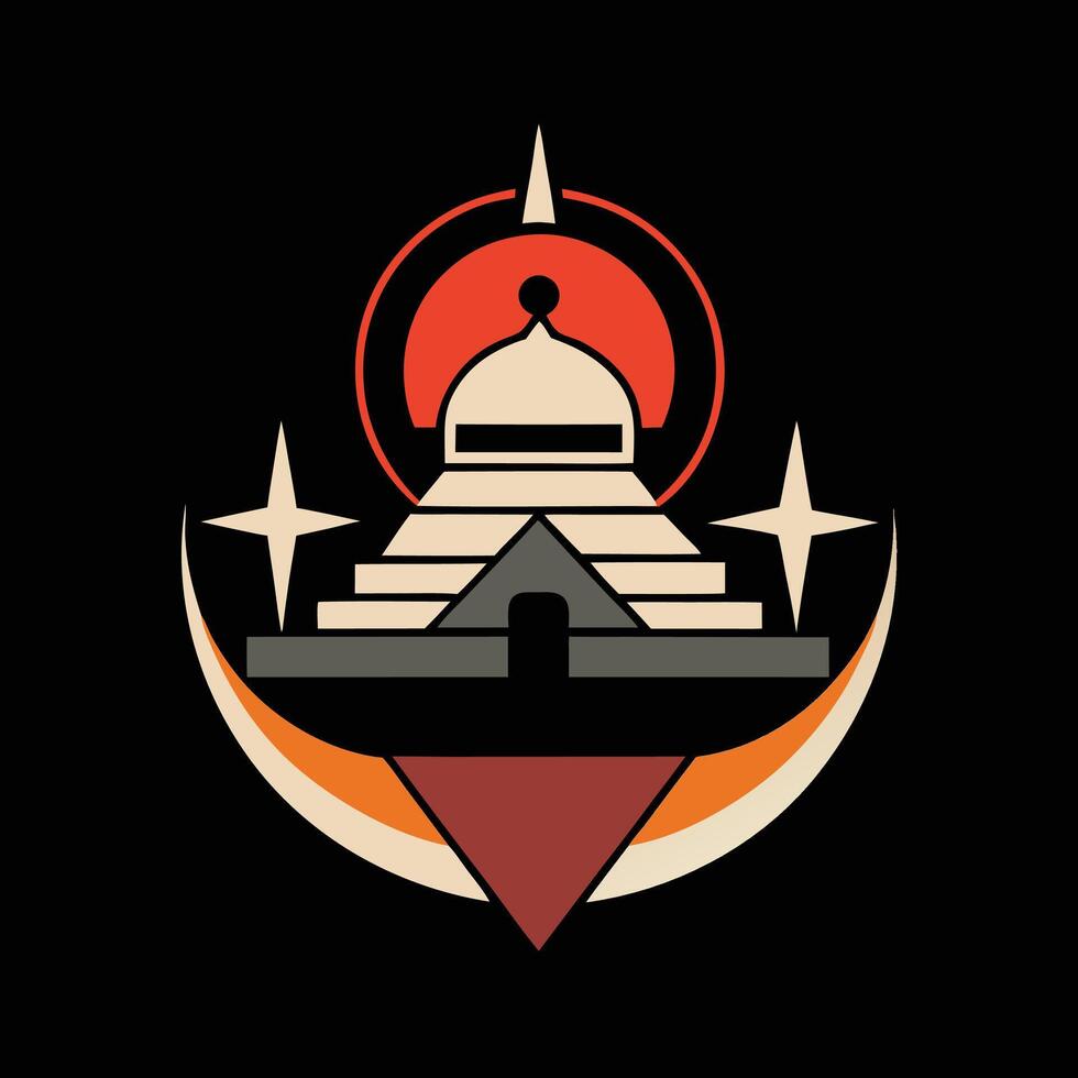 The logo for the game is a pyramid with stars and a sun vector
