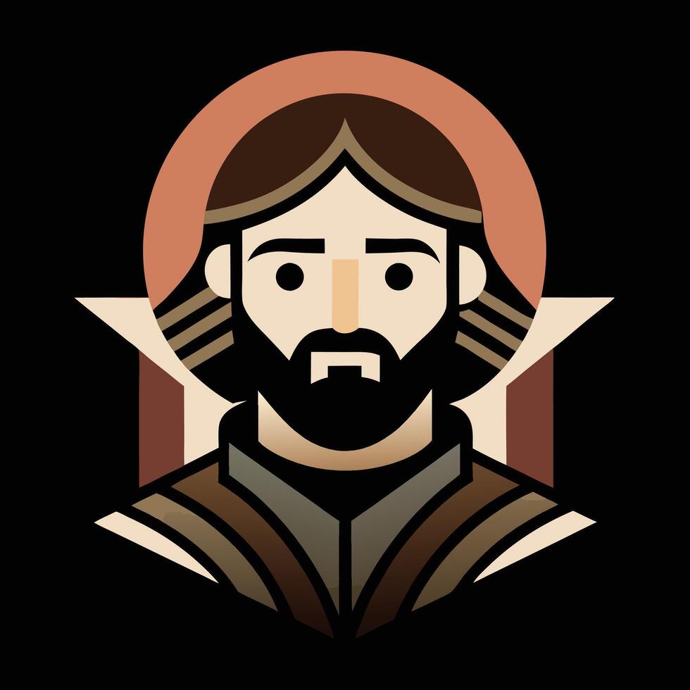 Jesus christ icon in a flat style vector