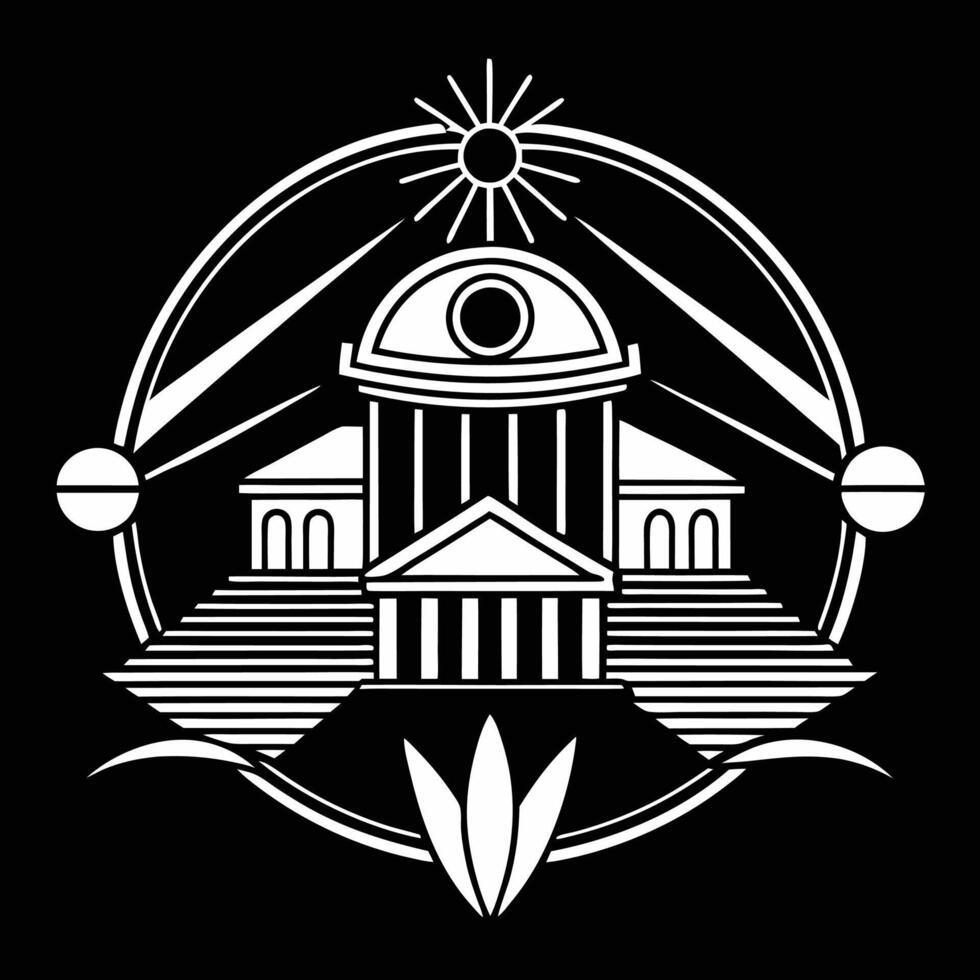 The logo for the temple of the sun vector