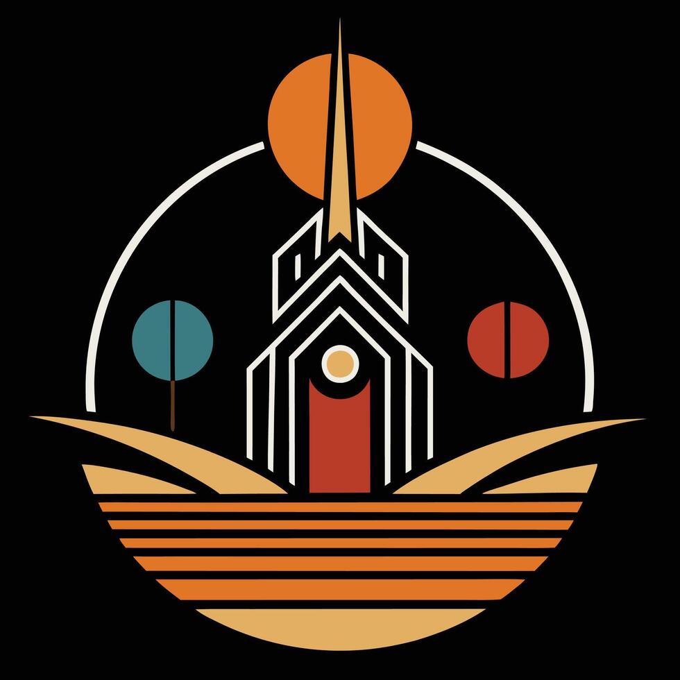 The logo for the church of the sun vector