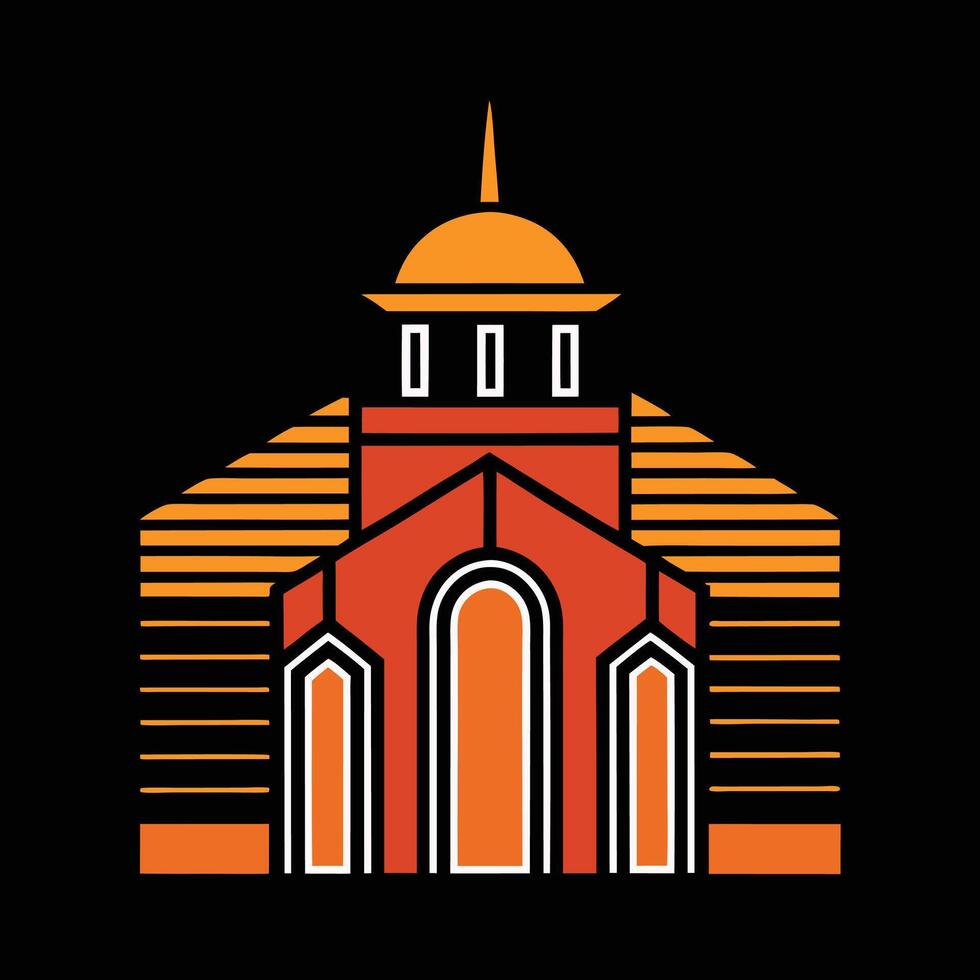 A church building with a dome on top vector