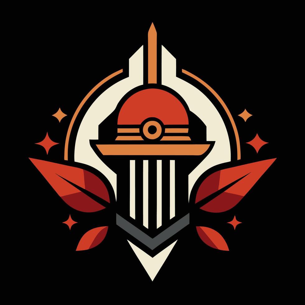 The logo for the team is a red and orange shield with a sword vector