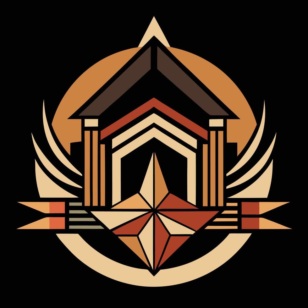 A logo for a house with a star and a star vector
