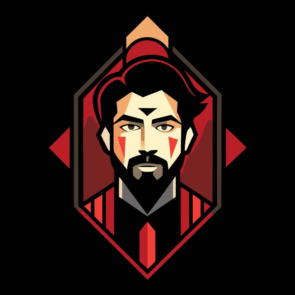 A man with a beard and red tie on a black background vector
