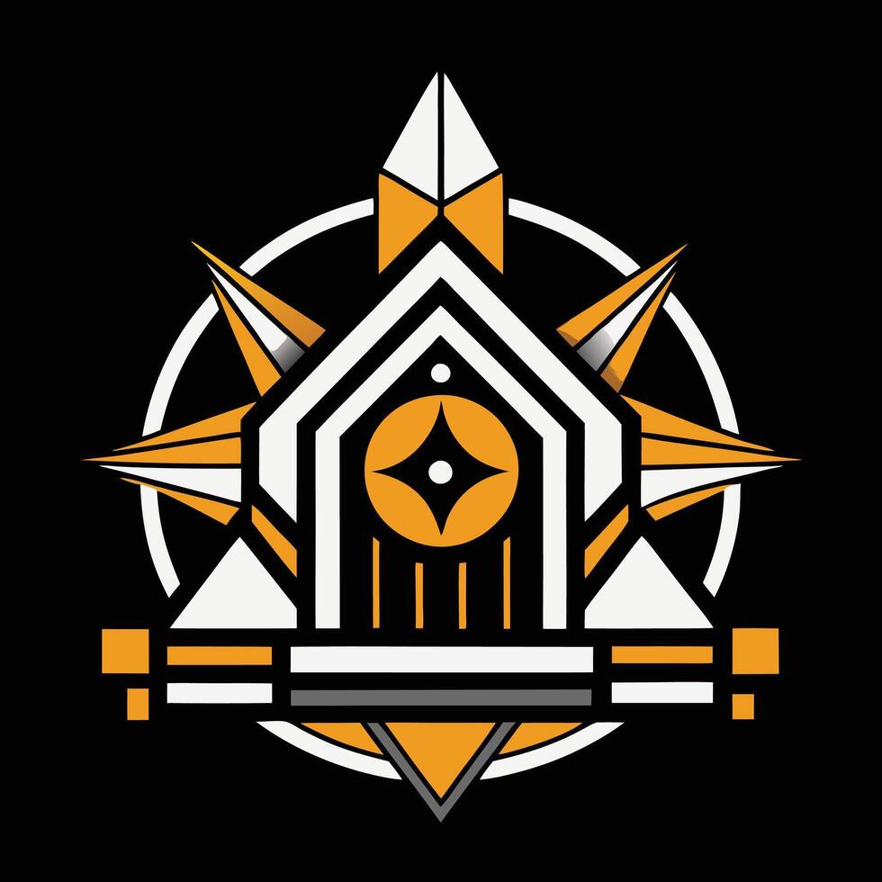 The logo for a game called the house of the sun vector