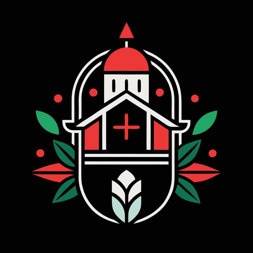 A church with a cross on it vector