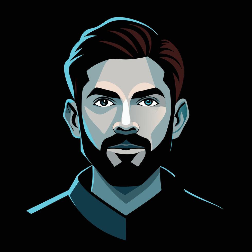 A man with a beard and a beard vector