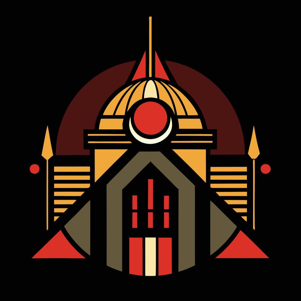 The logo for the art deco building vector