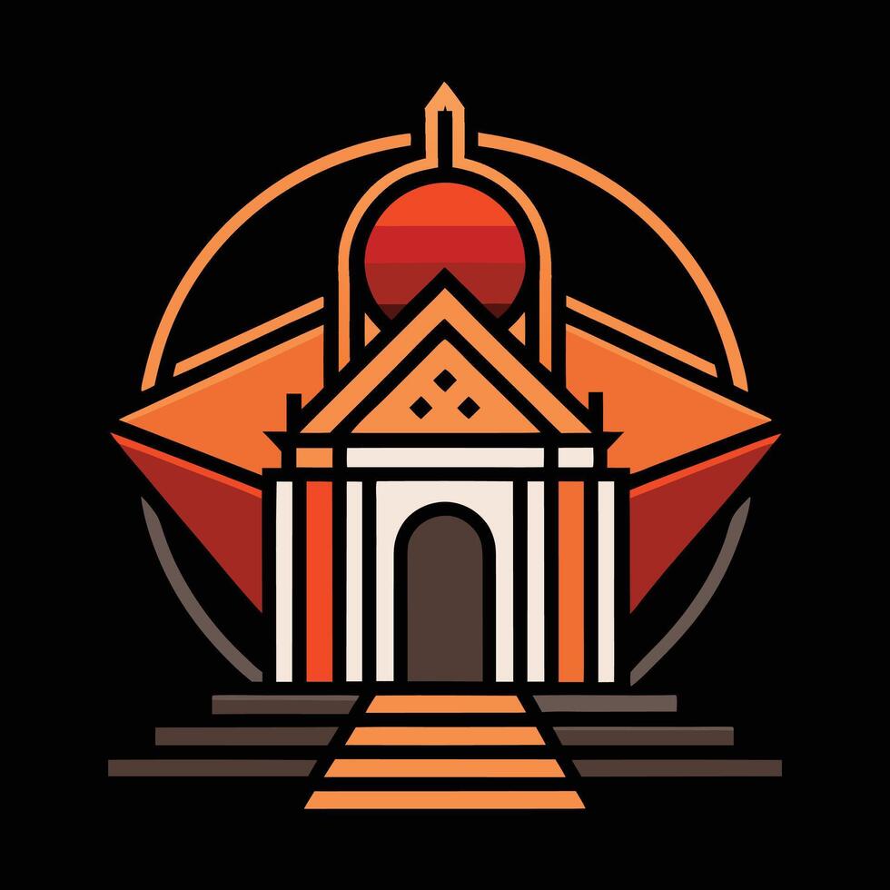 The logo for a church in orange and black vector