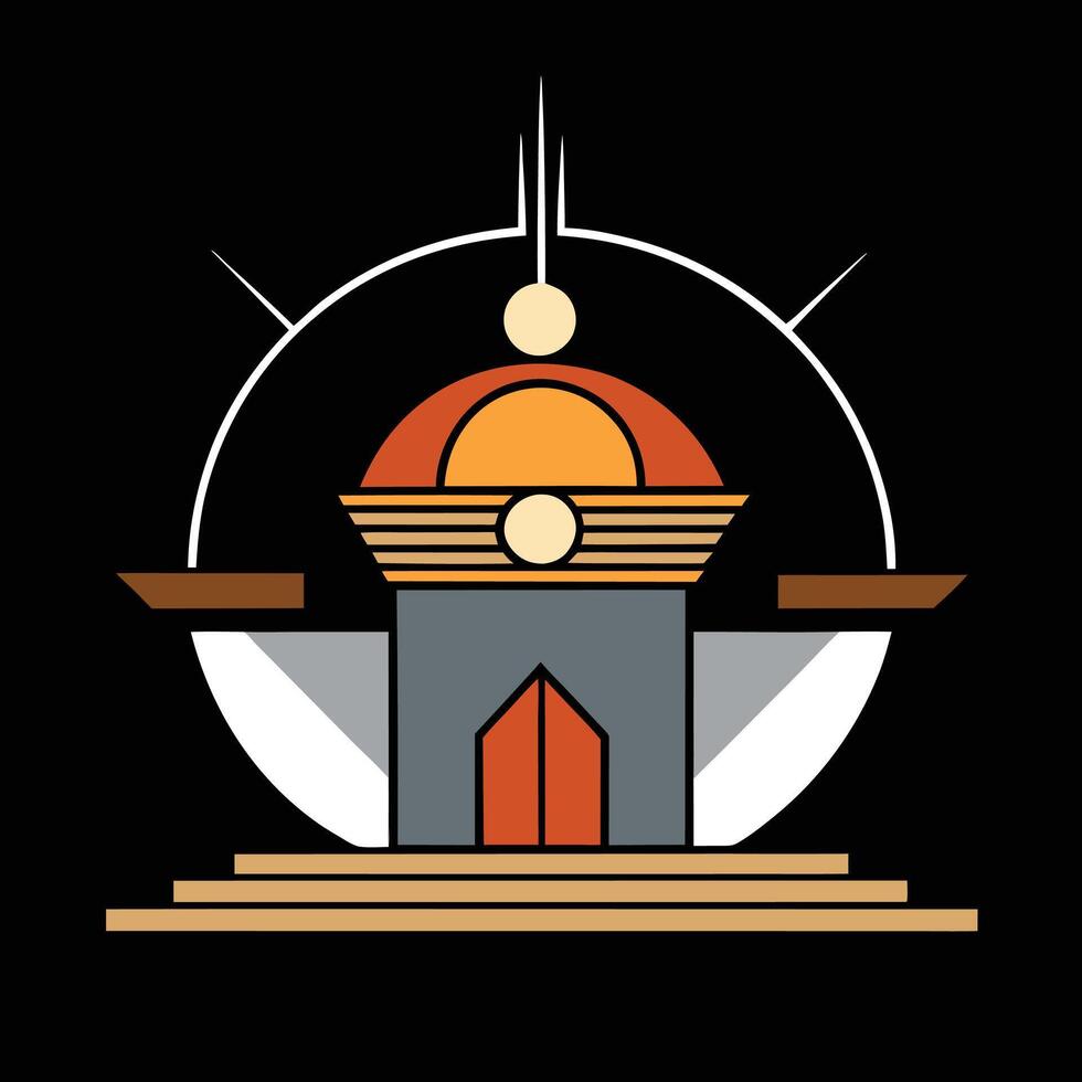A logo for a building with a dome on top vector