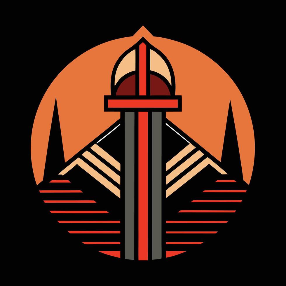 The logo for the art deco building vector