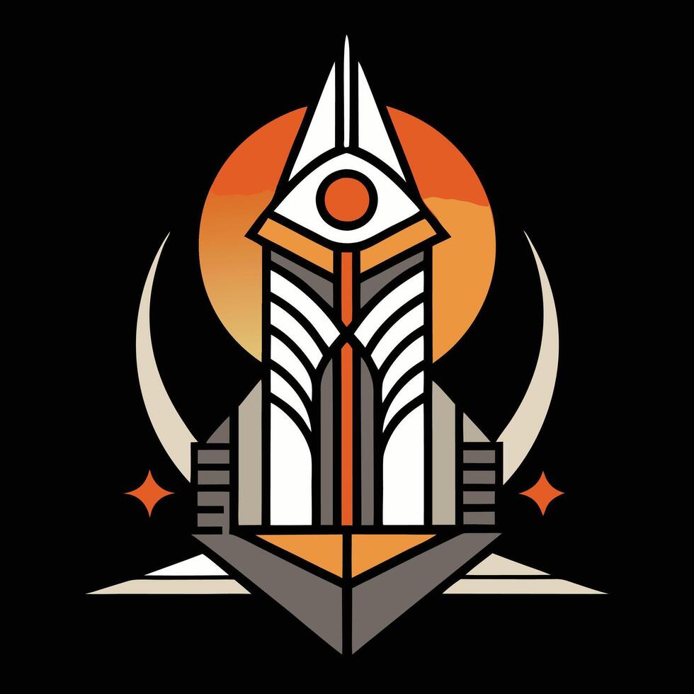 The logo for the game is a futuristic tower vector