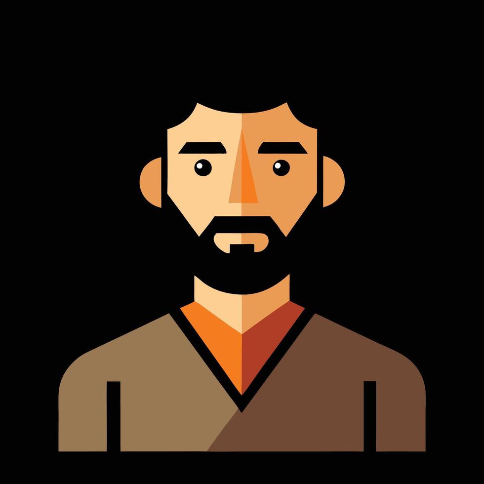 A man with a beard and a brown sweater vector