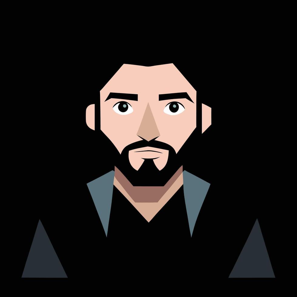 A man with a beard and a beard vector