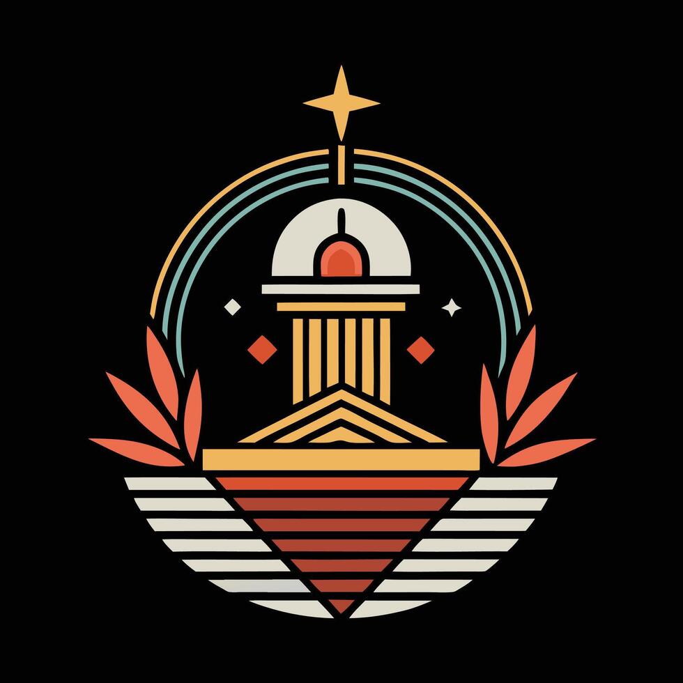 The logo for a church in a black background vector